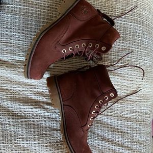 Maroon Timberland Boots